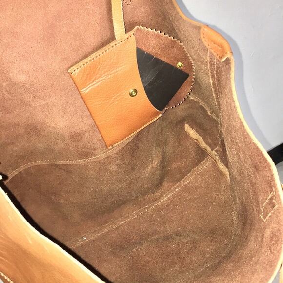 J. CREW tote bag bourbon pebble leather color - Picture 4 of 10